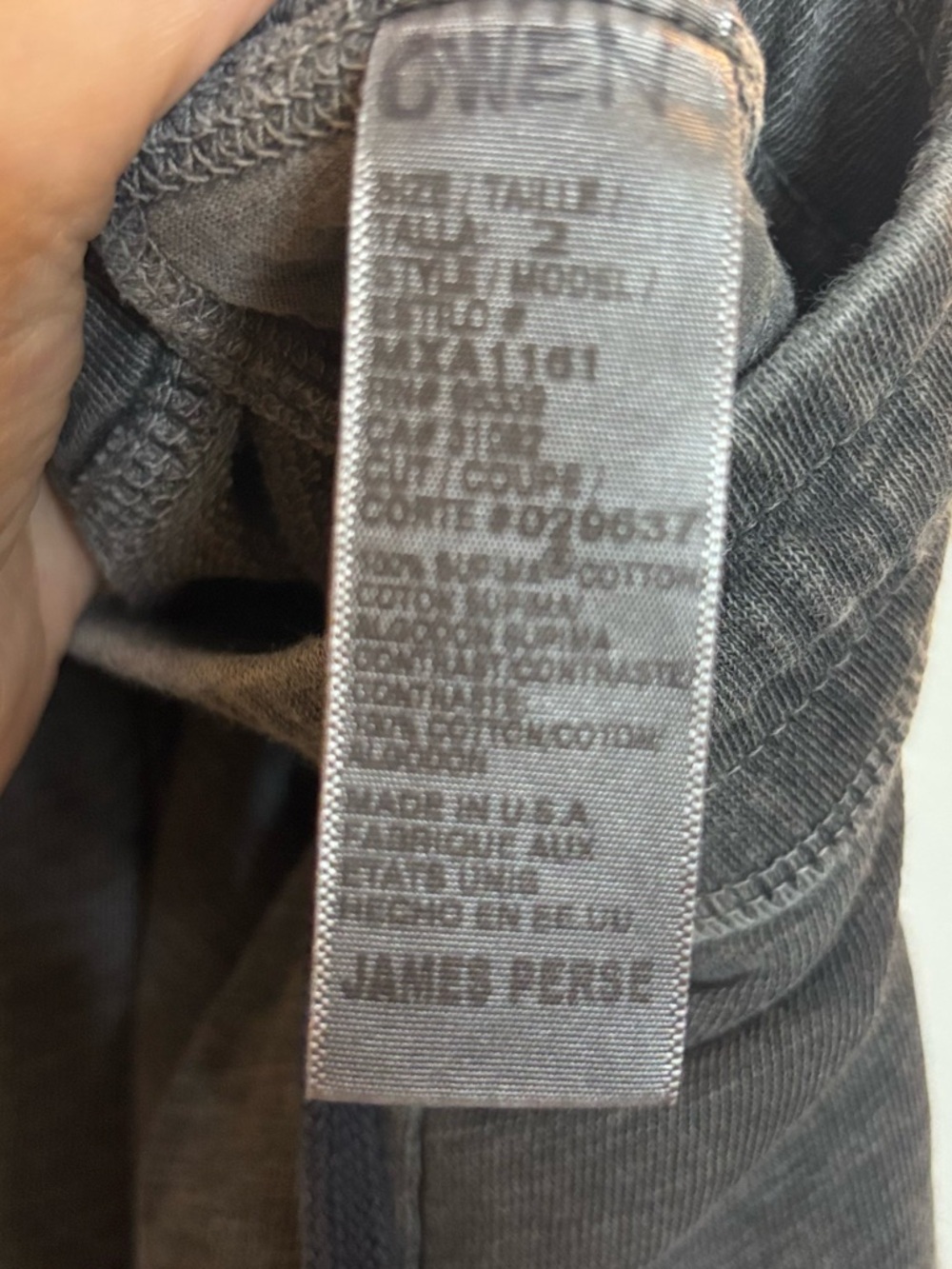 James Perse Men's Charcoal Gray Lightweight Drawstring Joggers size 2/M - Picture 10 of 11